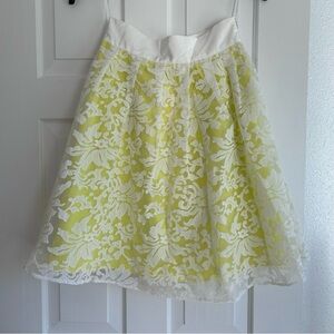 a'reve Ivory Lace layered midi skirt by Anthropologie